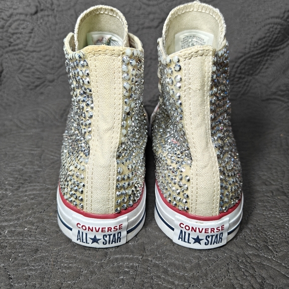 Converse All Star Chuck Taylor High Tops Rhinestone-Encrusted Size Women's 7.5 - Picture 9 of 11